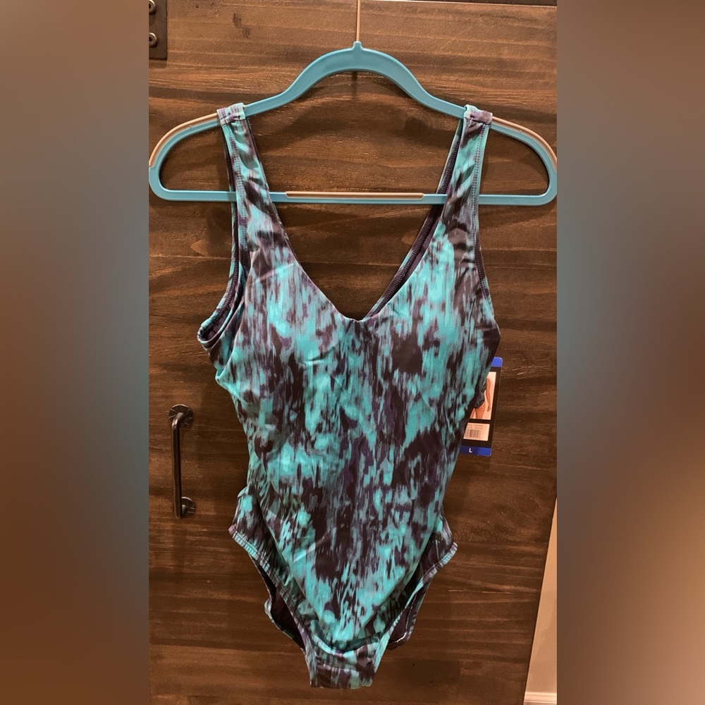 TYR One Piece Swimsuit Teal Removable‎ Cups Size L NWT!